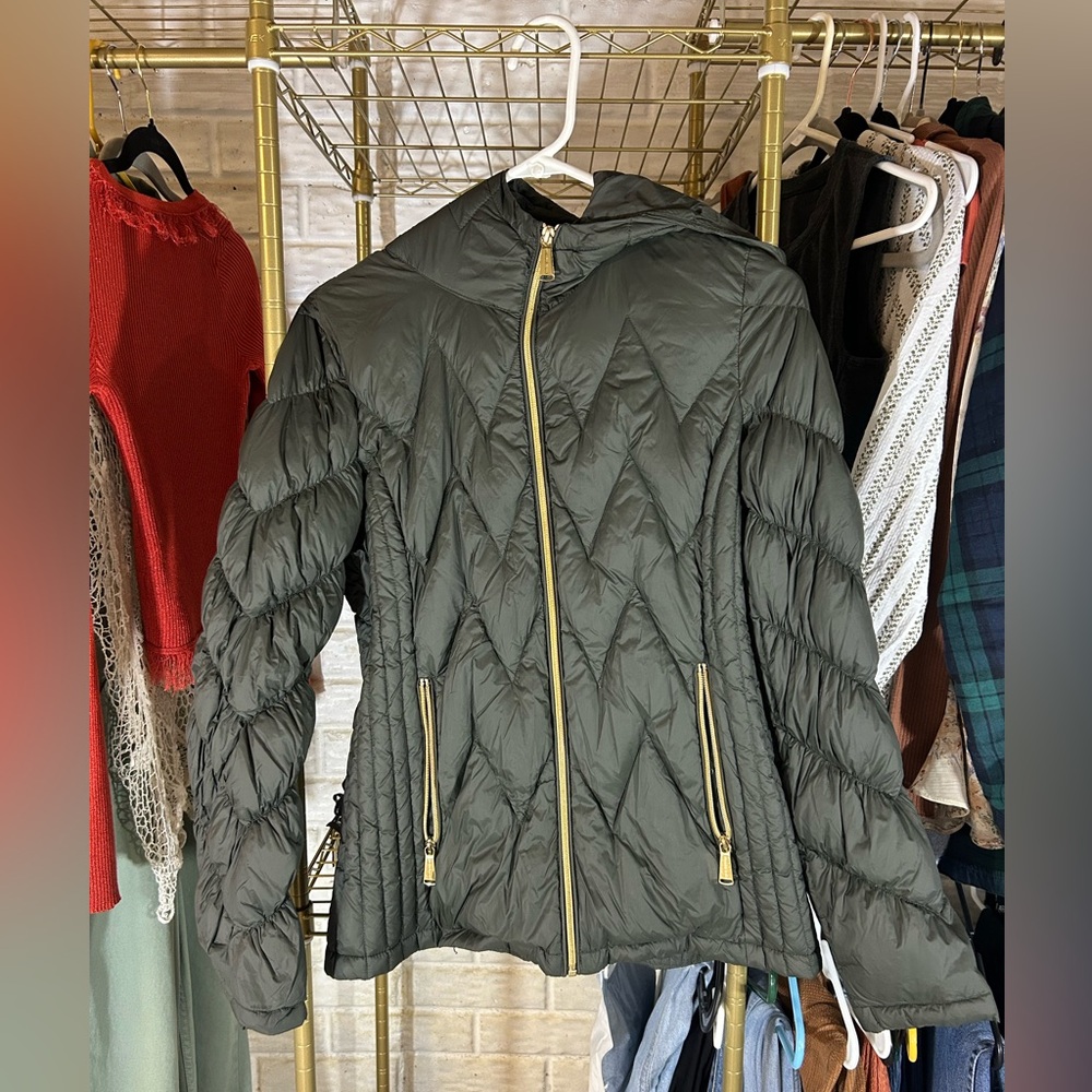 Michael Kors Quilted Puffer Jacket - Dark Green